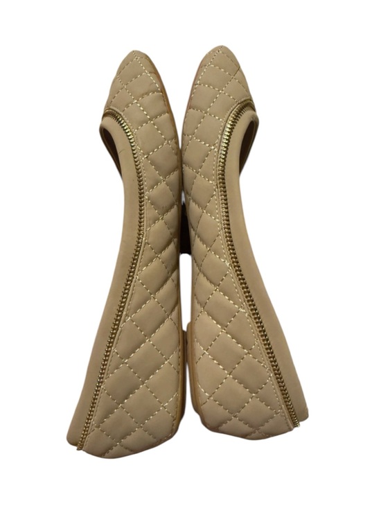 Forever Shoes - Taupe Quilted Flats With Zipper Detail Size 9 Women’s